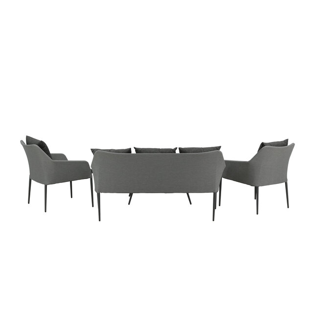 Lounge-Set Spoga Schwarz – Elegantes Garten-Lounge-Set aus Aluminium, 150 × 76 × 82 cm, wetterfest und modern