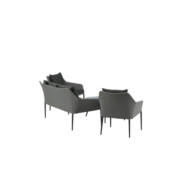 Lounge-Set Spoga Schwarz – Elegantes Garten-Lounge-Set aus Aluminium, 150 × 76 × 82 cm, wetterfest und modern