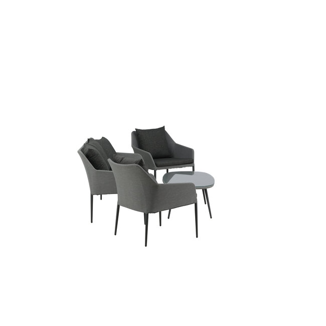 Lounge-Set Spoga Schwarz – Elegantes Garten-Lounge-Set aus Aluminium, 150 × 76 × 82 cm, wetterfest und modern