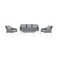 Lounge-Set Spoga Grau – Modernes Garten-Lounge-Set aus Polyester, Aluminium und Kunstfaser, 150 × 76 × 82 cm, wetterfest
