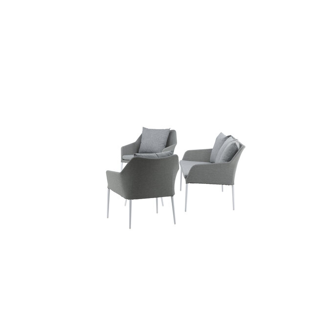 Lounge-Set Spoga Grau – Modernes Garten-Lounge-Set aus Polyester, Aluminium und Kunstfaser, 150 × 76 × 82 cm, wetterfest