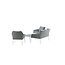 Lounge-Set Spoga Grau – Modernes Garten-Lounge-Set aus Polyester, Aluminium und Kunstfaser, 150 × 76 × 82 cm, wetterfest