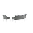 Lounge-Set Spoga Grau – Modernes Garten-Lounge-Set aus Polyester, Aluminium und Kunstfaser, 150 × 76 × 82 cm, wetterfest