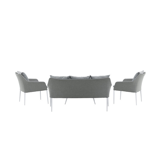 Lounge-Set Spoga Grau – Modernes Garten-Lounge-Set aus Polyester, Aluminium und Kunstfaser, 150 × 76 × 82 cm, wetterfest