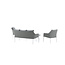 Lounge-Set Spoga Grau – Modernes Garten-Lounge-Set aus Polyester, Aluminium und Kunstfaser, 150 × 76 × 82 cm, wetterfest