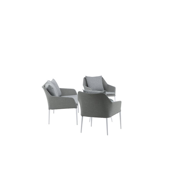 Lounge-Set Spoga Grau – Modernes Garten-Lounge-Set aus Polyester, Aluminium und Kunstfaser, 150 × 76 × 82 cm, wetterfest