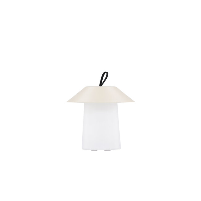 Außenleuchte Rubu Beige – Helle Wandleuchte aus Stahl, PVC und Kunststoff, Ø 24 × H 26 cm, wetterfest