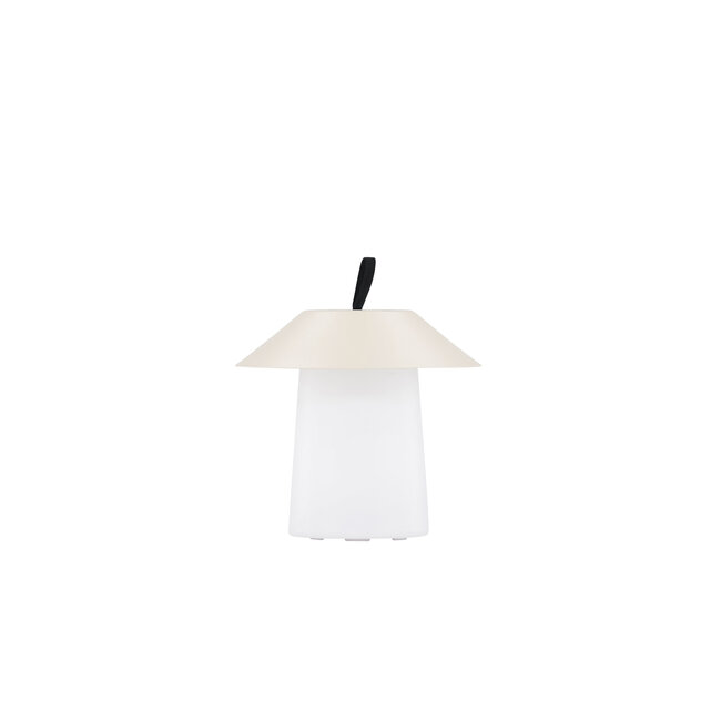 Außenleuchte Rubu Beige – Helle Wandleuchte aus Stahl, PVC und Kunststoff, Ø 24 × H 26 cm, wetterfest