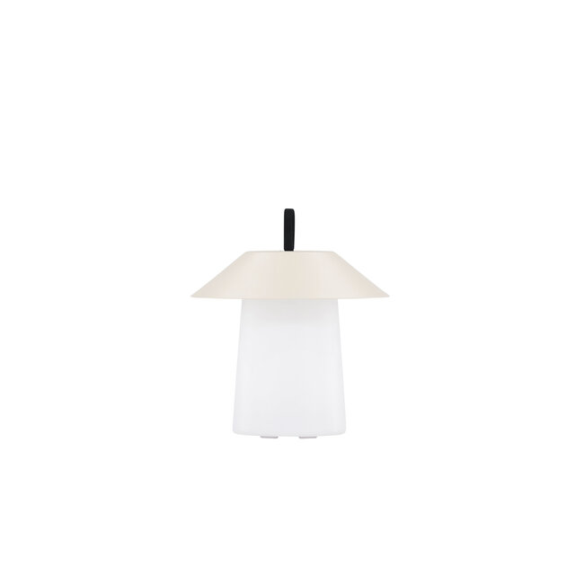 Außenleuchte Rubu Beige – Helle Wandleuchte aus Stahl, PVC und Kunststoff, Ø 24 × H 26 cm, wetterfest