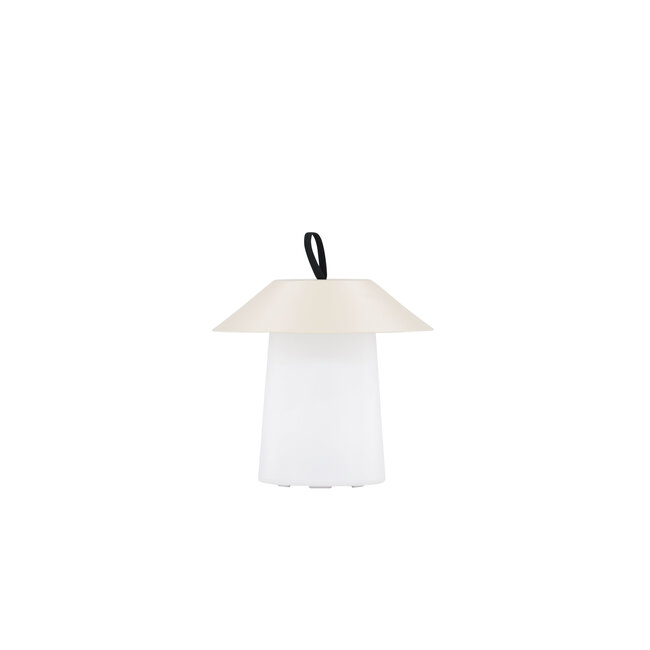 Außenleuchte Rubu Beige – Helle Wandleuchte aus Stahl, PVC und Kunststoff, Ø 24 × H 26 cm, wetterfest