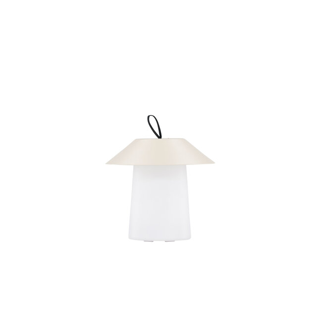 Außenleuchte Rubu Beige – Helle Wandleuchte aus Stahl, PVC und Kunststoff, Ø 24 × H 26 cm, wetterfest