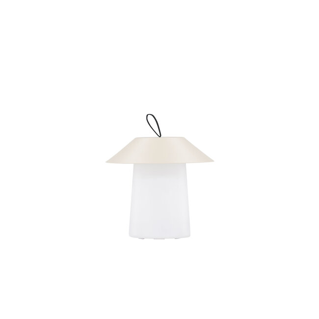 Außenleuchte Rubu Beige – Helle Wandleuchte aus Stahl, PVC und Kunststoff, Ø 24 × H 26 cm, wetterfest