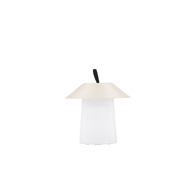 Außenleuchte Rubu Beige – Helle Wandleuchte aus Stahl, PVC und Kunststoff, Ø 24 × H 26 cm, wetterfest
