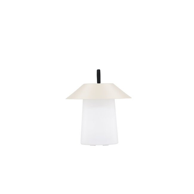 Außenleuchte Rubu Beige – Helle Wandleuchte aus Stahl, PVC und Kunststoff, Ø 24 × H 26 cm, wetterfest