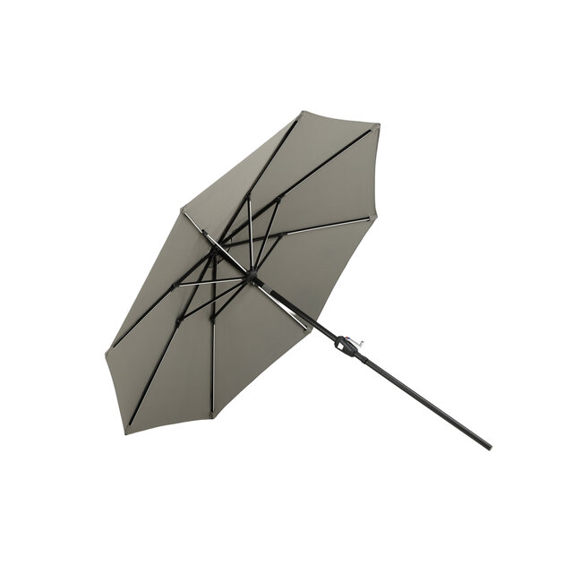 Sonnenschirm Sabal Grau – Großer Marktschirm aus Polyester und Aluminium, 270 × 270 cm, Höhe 241 cm, UV-Schutz