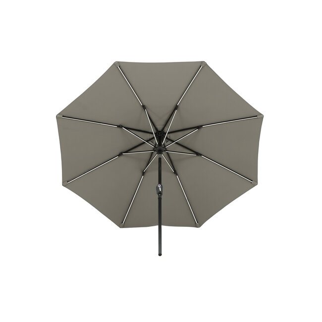 Sonnenschirm Sabal Grau – Großer Marktschirm aus Polyester und Aluminium, 270 × 270 cm, Höhe 241 cm, UV-Schutz