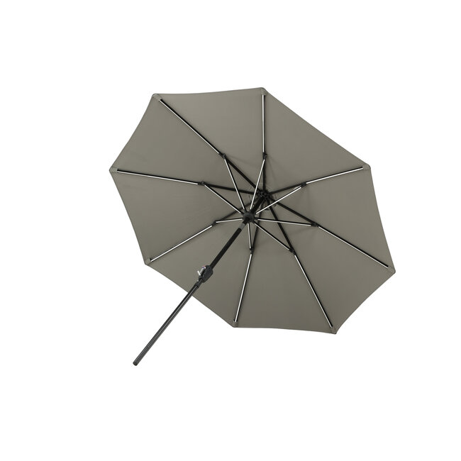 Sonnenschirm Sabal Grau – Großer Marktschirm aus Polyester und Aluminium, 270 × 270 cm, Höhe 241 cm, UV-Schutz