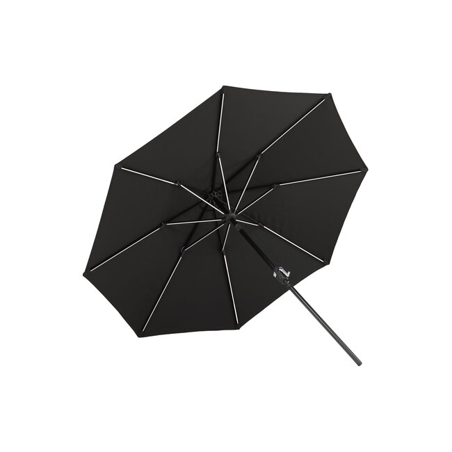 Sonnenschirm Sabal Schwarz – Großer Marktschirm aus Polyester und Aluminium, 270 × 270 cm, Höhe 241 cm, UV-Schutz