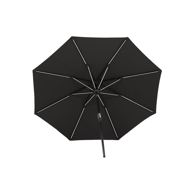Sonnenschirm Sabal Schwarz – Großer Marktschirm aus Polyester und Aluminium, 270 × 270 cm, Höhe 241 cm, UV-Schutz