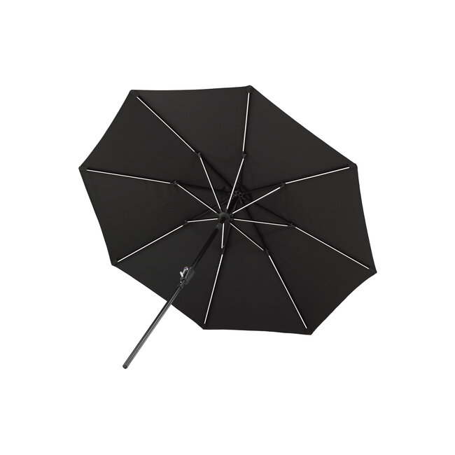 Sonnenschirm Sabal Schwarz – Großer Marktschirm aus Polyester und Aluminium, 270 × 270 cm, Höhe 241 cm, UV-Schutz