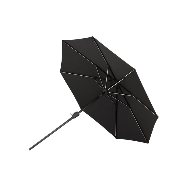 Sonnenschirm Sabal Schwarz – Großer Marktschirm aus Polyester und Aluminium, 270 × 270 cm, Höhe 241 cm, UV-Schutz