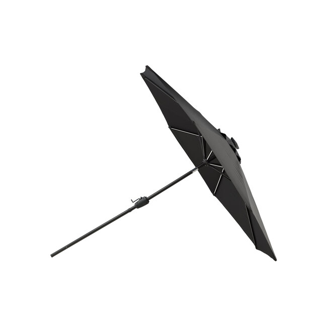 Sonnenschirm Sabal Schwarz – Großer Marktschirm aus Polyester und Aluminium, 270 × 270 cm, Höhe 241 cm, UV-Schutz