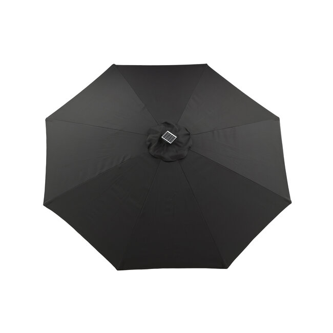Sonnenschirm Sabal Schwarz – Großer Marktschirm aus Polyester und Aluminium, 270 × 270 cm, Höhe 241 cm, UV-Schutz