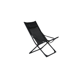 Venture Home 2er Set Gartenliege Seville Schwarz – Stahl & Polyester Outdoor-Liegestuhl
