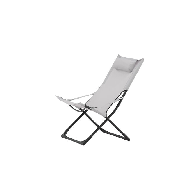 2er Set Gartenliege Seville Grau – Komfortabler Liegestuhl aus Stahl, PVC und Polyester, 63 × 84 × 89 cm, wetterfest