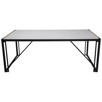 Venture Home Gartentisch Texas Grau – Glas, Aluminium & Teakholz Outdoor-Tisch 100×200 cm
