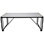 Gartentisch Texas Grau – Großer Outdoor-Esstisch aus Glas, Aluminium und Teakholz, 100 × 200 × 75 cm, für 6–8 Personen