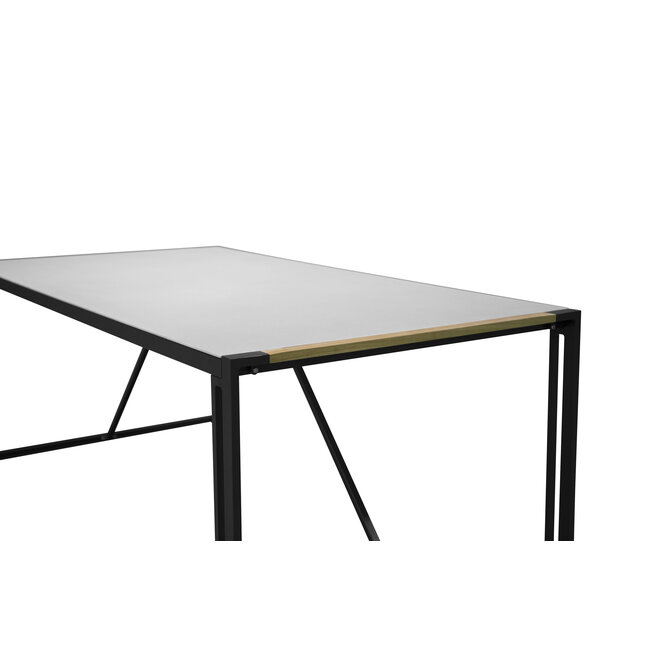 Gartentisch Texas Grau – Großer Outdoor-Esstisch aus Glas, Aluminium und Teakholz, 100 × 200 × 75 cm, für 6–8 Personen