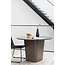 Esstisch Santa Fe Braun – Runder Outdoor-Esstisch aus Aluminium, Ø 120 cm, wetterfest, für Terrasse und Garten