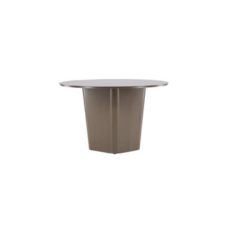 Venture Home Esstisch Santa Fe Braun – Runder Aluminium-Gartentisch Ø 120 cm für 4 Personen