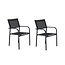 Gartenstuhl Santorini Schwarz – Eleganter Gartenstuhl aus Aluminium und Textilene, 56 × 55 × 90 cm, wetterfest
