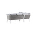 Lounge-Set Virya Grau – Elegantes Outdoor-Lounge-Set aus Aluminium mit Glas-Couchtisch, Sofatiefe 65 cm, Sitzhöhe 71,5 cm