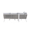 Lounge-Set Virya Grau – Elegantes Outdoor-Lounge-Set aus Aluminium mit Glas-Couchtisch, Sofatiefe 65 cm, Sitzhöhe 71,5 cm