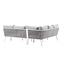Lounge-Set Virya Grau – Elegantes Outdoor-Lounge-Set aus Aluminium mit Glas-Couchtisch, Sofatiefe 65 cm, Sitzhöhe 71,5 cm