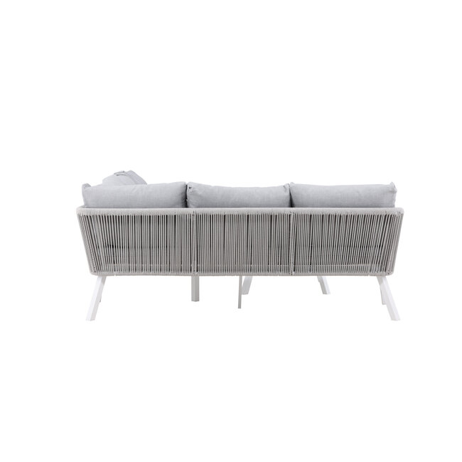 Lounge-Set Virya Grau – Elegantes Outdoor-Lounge-Set aus Aluminium mit Glas-Couchtisch, Sofatiefe 65 cm, Sitzhöhe 71,5 cm