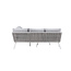 Lounge-Set Virya Grau – Elegantes Outdoor-Lounge-Set aus Aluminium mit Glas-Couchtisch, Sofatiefe 65 cm, Sitzhöhe 71,5 cm