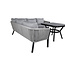Lounge-Set Virya Grau – Modernes Garten-Lounge-Set aus Polyester-Seilgeflecht, Aluminium und Glas, 206 × 143 × 65 cm, wetterfest