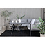 Lounge-Set Virya Grau – Modernes Garten-Lounge-Set aus Polyester-Seilgeflecht, Aluminium und Glas, 206 × 143 × 65 cm, wetterfest