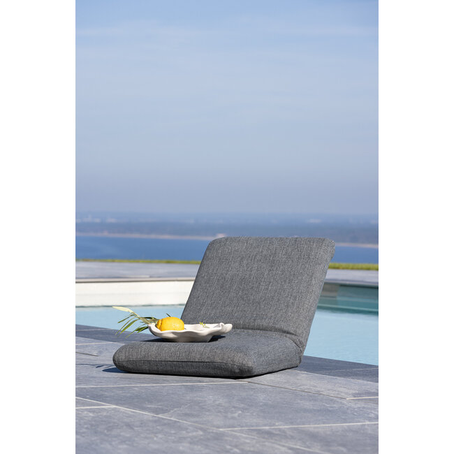 Gartenliege Trond Schwarz – Bequeme Outdoor-Liege aus Polyester, Schaumstoff und Stahl, 40 × 80 × 5 cm, für Garten und Terrasse