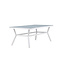Gartentisch Virya Weiß – Großer Outdoor-Tisch aus Mattglas und weißem Aluminium, 100 × 200 × 74 cm, wetterfest