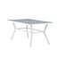 Gartentisch Virya Grau – Eleganter Outdoor-Tisch aus Mattglas und Aluminium, 90 × 160 × 74 cm, wetterfest