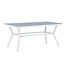 Gartentisch Virya Grau – Eleganter Outdoor-Tisch aus Mattglas und Aluminium, 90 × 160 × 74 cm, wetterfest