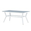 Gartentisch Virya Grau – Eleganter Outdoor-Tisch aus Mattglas und Aluminium, 90 × 160 × 74 cm, wetterfest