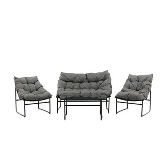 Venture Home Lounge-Set Tina Schwarz – Rattan & Stahl Outdoor-Lounge