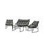 Lounge-Set Tina Schwarz – Moderne Outdoor-Lounge aus Rattan und Stahl, 117 × 70 × 75 cm, wetterfest