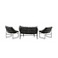 Lounge-Set Tina Schwarz – Moderne Outdoor-Lounge aus Rattan und Stahl, 117 × 70 × 75 cm, wetterfest